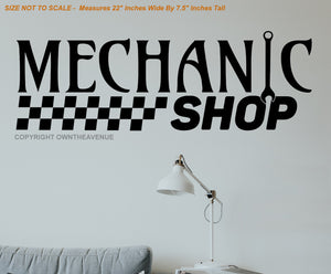 Mechanic Shop Indoor Wall Decor Decal Business Sign Garage - 22" x 7.5" Inches - OwnTheAvenue