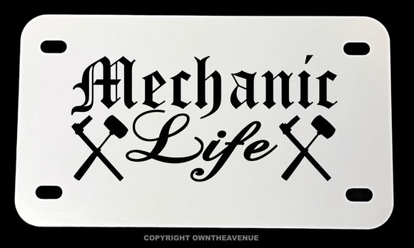 Mechanic Life Bopper Chopper Racing Motorcycle Metal License Plate - OwnTheAvenue