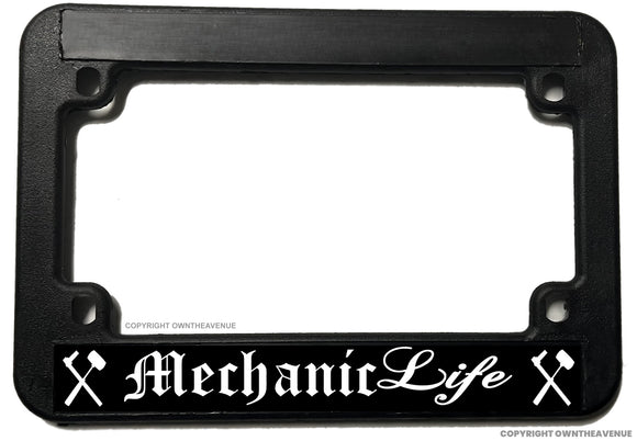 Mechanic Life Bopper Chopper Racing Motorcycle License Plate Frame - OwnTheAvenue