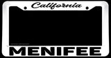 Menifee California White License Plate Frame - OwnTheAvenue