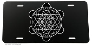 Merkaba Leaf Sacred Geometry Math License Plate Cover - OwnTheAvenue