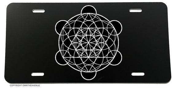 Merkaba Leaf Sacred Geometry Math License Plate Cover - OwnTheAvenue