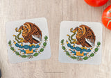 2Pcs Mexico Mexican Coat of Arms Coasters - 4" x 4" Inches Each