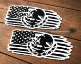 x2 Mexico Mexican USA American Distressed Flags Sticker Decals 4"