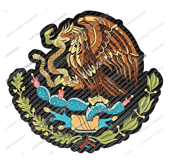 Mexico Mexican Coat of Arms Carbon Racing Drifting JDM Vinyl Sticker Decal 4