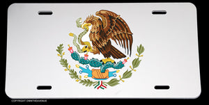 Mexican Coat of Arms Bald Eagle Flag Car Truck License Plate Cover