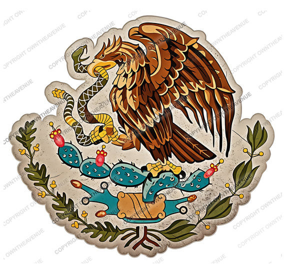 Mexico Mexican Coat of Arms Vintage Style Vinyl Sticker Decal 4