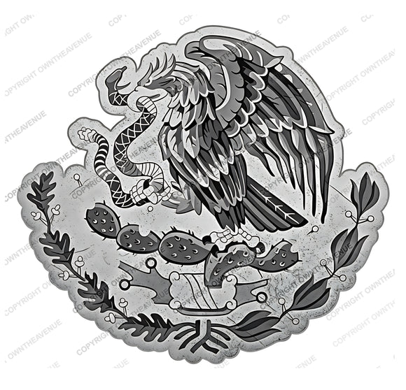Mexico Mexican Coat of Arms Vintage Style Subdue Sticker Decal 4