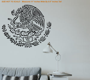Mexican Flag Coat of Arms Eagle Wall Decor Decal - 11" x 9.5" Inches - OwnTheAvenue
