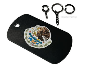Mexican Flag Eagle Coat of Arms Keychain Necklace Metal Tag - OwnTheAvenue