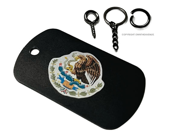 Mexican Flag Eagle Coat of Arms Keychain Necklace Metal Tag - OwnTheAvenue