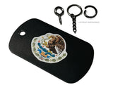 Mexican Flag Eagle Coat of Arms Keychain Necklace Metal Tag - OwnTheAvenue