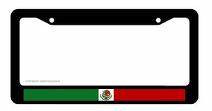 Mexico Mexican Flag Country Stripe Colors Racing Car Truck License Plate Frame - OwnTheAvenue