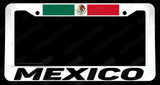 Mexico Mexican World Country Flag V02 White License Plate Frame - OwnTheAvenue