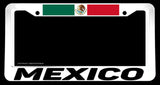 Mexico Mexican World Country Flag V02 White License Plate Frame - OwnTheAvenue