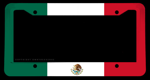 Mexico Mexican Flag Metal Printed Auto License Plate Frame