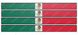 Mexico Mexican Flag Racing Stripes Carbon Vinyl Sticker Decals 6" - OwnTheAvenue