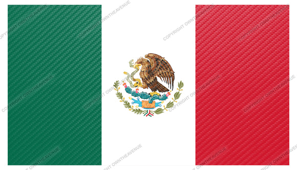 Mexico Mexican World Country Flag Racing Carbon Vinyl Sticker Decal 4