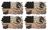 4Pcs Mexico USA American Vintage Subdued Distressed Flags Vinyl Sticker Decals 3" - OwnTheAvenue