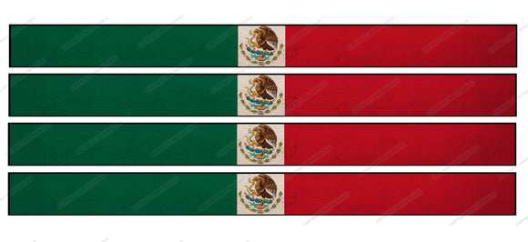 Mexico Mexican Flag Racing Stripes Vintage Style Sticker Decals 6