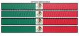 Mexico Mexican Flag Racing Stripes Carbon Vinyl Sticker Decals 6" - OwnTheAvenue