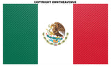 Mexico Mexican World Country Flag Racing Carbon Vinyl Sticker Decal 4" - OwnTheAvenue
