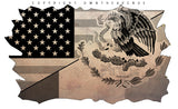 4Pcs Mexico USA American Vintage Subdued Distressed Flags Vinyl Sticker Decals 3" - OwnTheAvenue