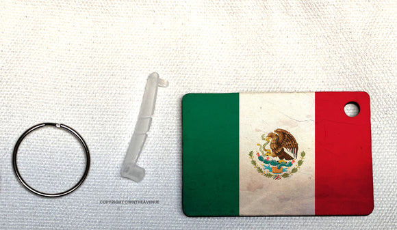 Mexico Mexican Flag Vintage Style Keychain