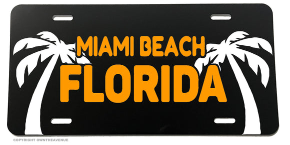 Miami Beach Florida Palm Trees Car Truck Auto License Plate