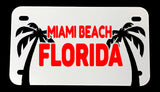 Miami Beach Florida Palm Trees Motorcycle Metal License Plate - OwnTheAvenue