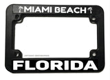 Miami Beach Florida Palm Trees Motorcycle License Plate Frame - OwnTheAvenue