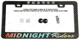 Midnight Riders JDM Drifting Racing Japanese Carbon Fiber License Plate Frame - OwnTheAvenue