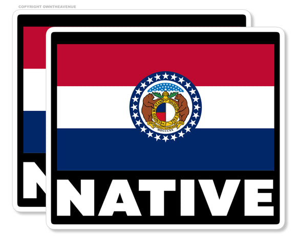 x2 Missouri Flag Vinyl Sticker Pack Lot Native - 3.5