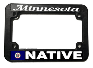 Minnesota Native Flag Motorcycle License Plate Frame