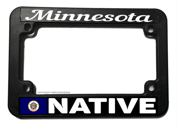 Minnesota Native Flag Motorcycle License Plate Frame