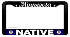 Minnesota Native Flag Car Truck Auto License Plate Frame