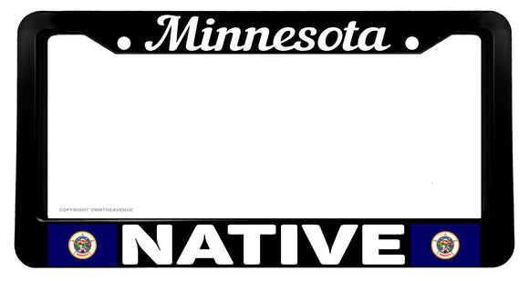 Minnesota Native Flag Car Truck Auto License Plate Frame