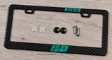 Mint Topographic Topography Sport Stripe V01 Carbon Fiber License Plate Frame