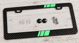 Mint Sport Stripe Racing Style Carbon Fiber License Plate Frame