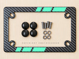Mint Sport Racing Stripe Carbon Fiber Motorcycle License Plate Frame - OwnTheAvenue