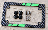 Mint Sport Racing Stripe Carbon Fiber Motorcycle License Plate Frame - OwnTheAvenue