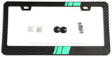 Mint Sport Stripe Racing Style Carbon Fiber License Plate Frame