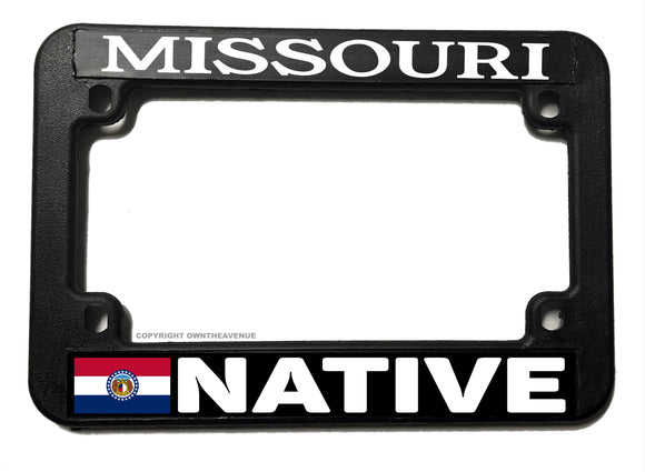 Missouri Native Flag Motorcycle License Plate Frame