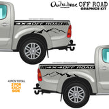 x2 Off Road 4x4 Lifted Pick Up Truck Mountains Vinyl Decor Decal Graphics Kit