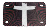 Christian Cross Grunge Style Motorcycle Metal License Plate