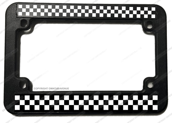 Checkered Pattern Flag Racing Style Motorcycle License Plate Frame - OwnTheAvenue