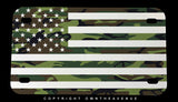 USA American Flag Camo Style Motorcycle Metal License Plate
