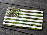 USA American Flag Camo Style Motorcycle Metal License Plate
