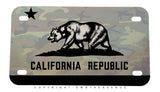 California Flag Grunge Camo Rustic Style Motorcycle Metal License Plate - OwnTheAvenue