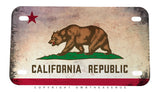 California Flag Grunge Rustic Style Motorcycle Metal License Plate - OwnTheAvenue